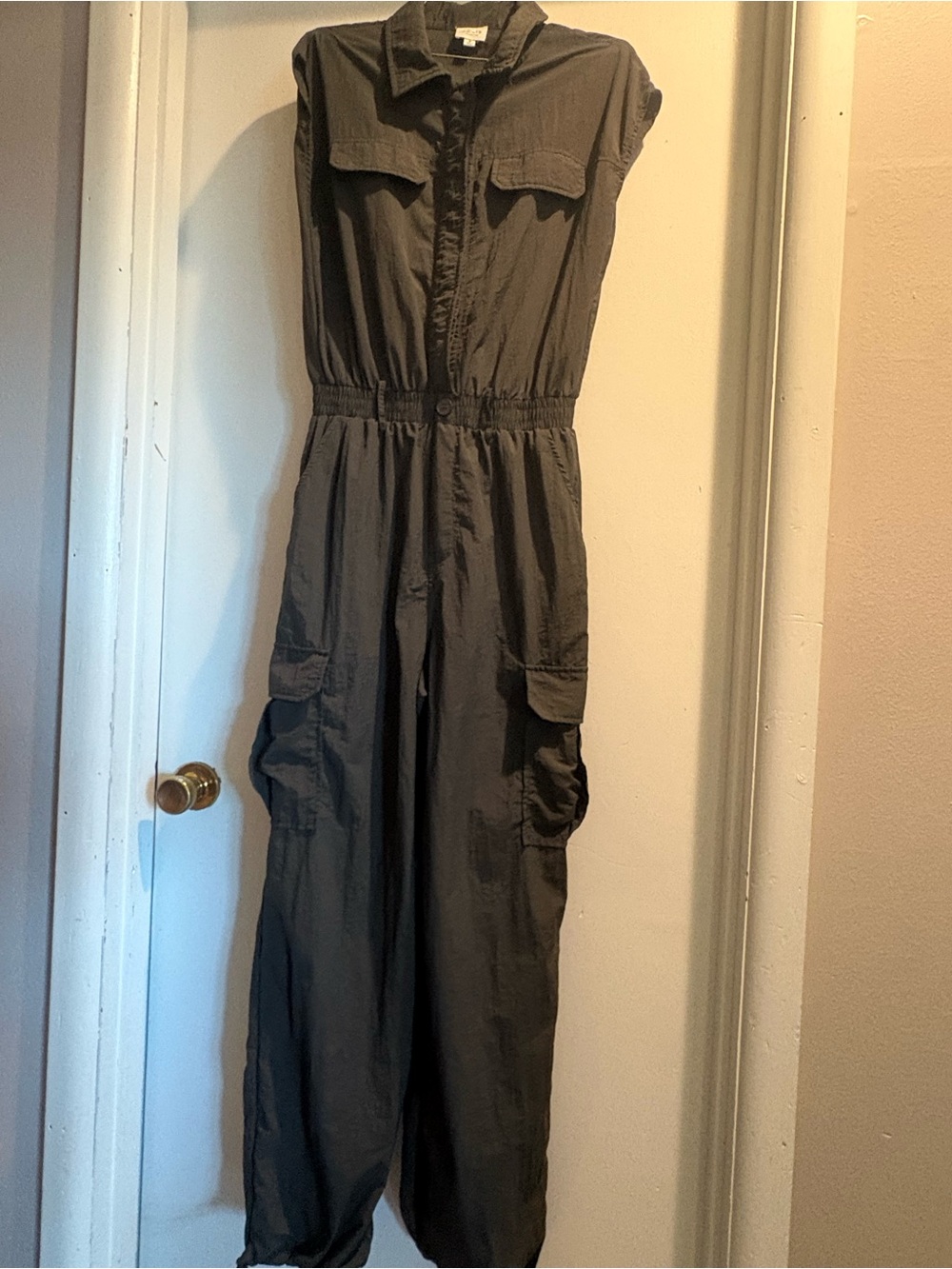 Le Lis Green Parachute Cargo Jumpsuit